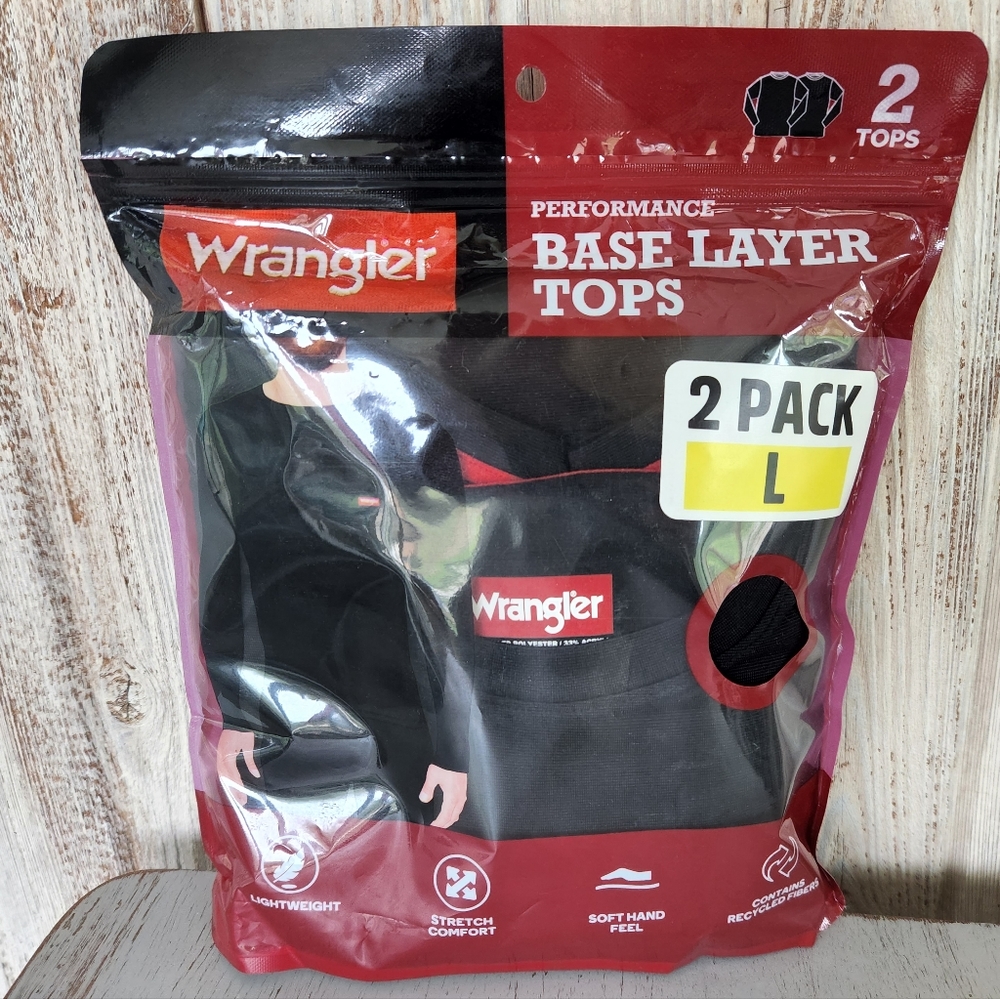 Mens Wrangler Base Layer Tops 2pk
